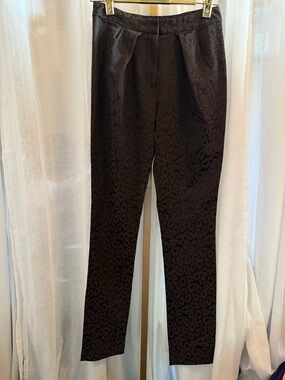 Black Patterned Trousers - Sleek Women's Dress Pants